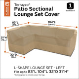 Classic Accessories Terrazzo Water-Resistant 104 Inch Patio Left-Facing Sectional Lounge Set Cover, Patio Furniture Covers Classic Accessories