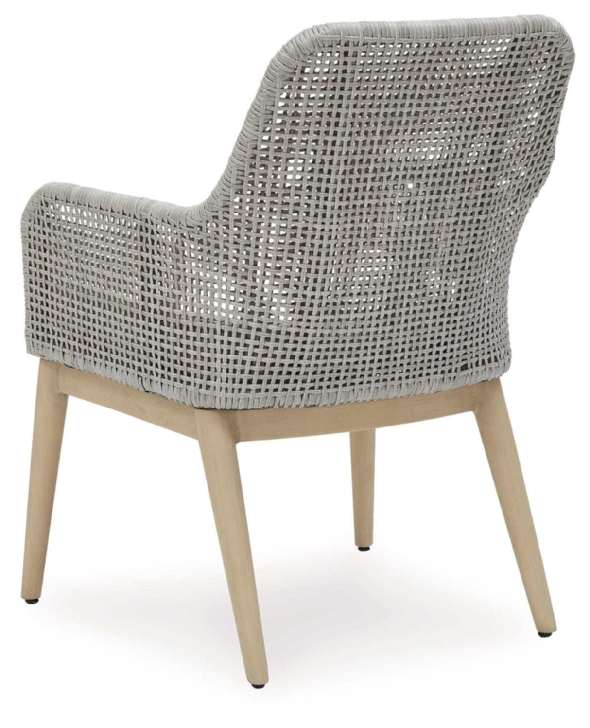 Signature Design by Ashley Seton Creek Cottage Weather Resistant Outdoor Dining Arm Chair with Cushion, Set of 2, Light Brown & Light Gray Signature Design by Ashley
