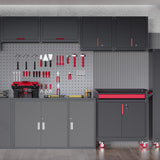 Kelueo Garage Wall Cabinet, Metal Wall Cabinet with Lockable Doors,26" Tall Wall Cabinet with Adjustable Shelf,Garage Storage Cabinets Shelf with Anti-Fall Rails for Garage,Storage Room Kelueo