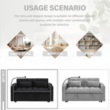 Convertible Sofa Bed,3-in-1 Velvet Sleeper Couch Pull-Out Bed,55'' Loveseat Sleeper Sofa Bed with Adjustable Backrest with 2 Pillows and Storage Bag & USB Port and Swivel Phone Stand,Dark Gray WIIS' IDEA