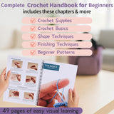 JC CRAFT Deluxe Beginner Crochet Kit – 116-Piece Set with 20 Yarns, Ergonomic Hooks, Accessories, Book for Beginners & Online Tutorial – DIY Starter Kit for Adults & Kids with Purple Bag & Case JC CRAFT