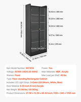 VEVOR Display Cabinet with Doors, 67 in Tall Lighted Display Case with 2 Adjustable Shelves, 5-Tier Curio Collectibles Storage Cabinet, Bookshelf Bookcase for Pantry Bedroom Living Room Office VEVOR
