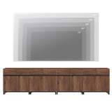 WAMPAT Modern TV Stand for TVs up to 120 inch, 4 in 1 Entertainment Center TV Console with Adjustable Shelves and Metal Base for Living Room,Bedroom,Brown WAMPAT