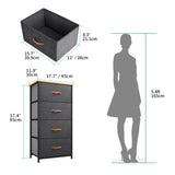 YITAHOME Dresser with 4 Drawers - Fabric Storage Tower, Organizer Unit for Bedroom, Living Room, Hallway, Closets - Sturdy Steel Frame, Wooden Top & YITAHOME