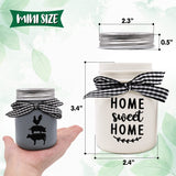 Mini Mason Jar Centerpiece Table Decorations for Farmhouse Coffee Table Dining Table Decor Tiered Tray Jar with Lids for Kitchen Living Room Set of 3 Nefelibata