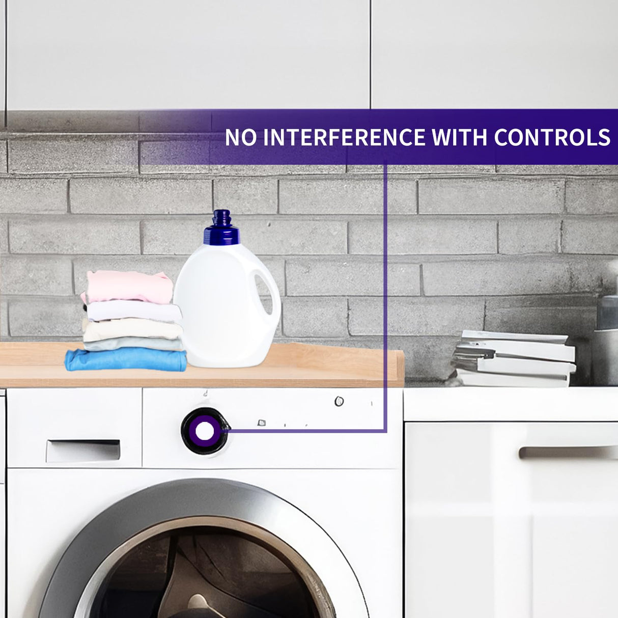 Life Finds Washer Dryer 54 inch Countertop with Safety Ledge for Laundry Room Organization, Light Wood, LF-WDCT1C Life Finds