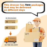 EnHomee White Dresser, Dresser for Bedroom with 10 Drawers Wood Dresser with Smooth Metal Rail, Large Dressers & Chests of Drawers Wide Dresser, White 52.2W*15.8" D*35.8" H EnHomee