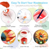 Offito Paint by Numbers Kit for Adults Beginners, Sunflower Acrylic Adult Paint by Number Kits on Canvas, Sunflower Digital Oil Number Painting Kits for Home Decor Gift 16"x20" Offito