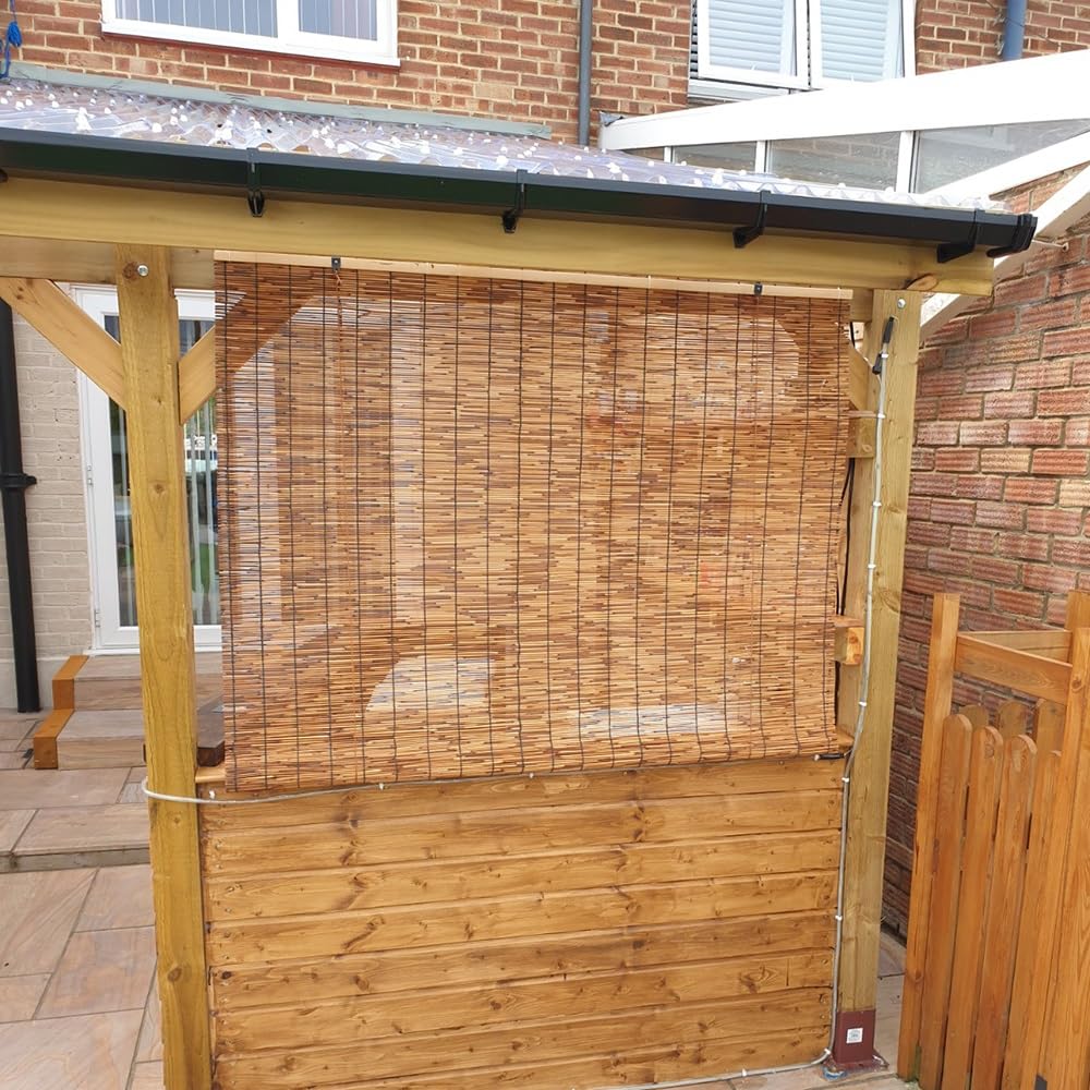 Natural Hand-Woven Bamboo Roller Shades for Indoor and Outdoor Privacy QHDPKU