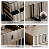 Ieejdn Makeup Vanity Desk with Cloud Lighted Mirror with Power Outlet and LED Strip, 3 Color Lighting Modes with Adjustable Brightness, 5 Large Drawer Vanity Table,for Bedroom, Grey Ieejdn