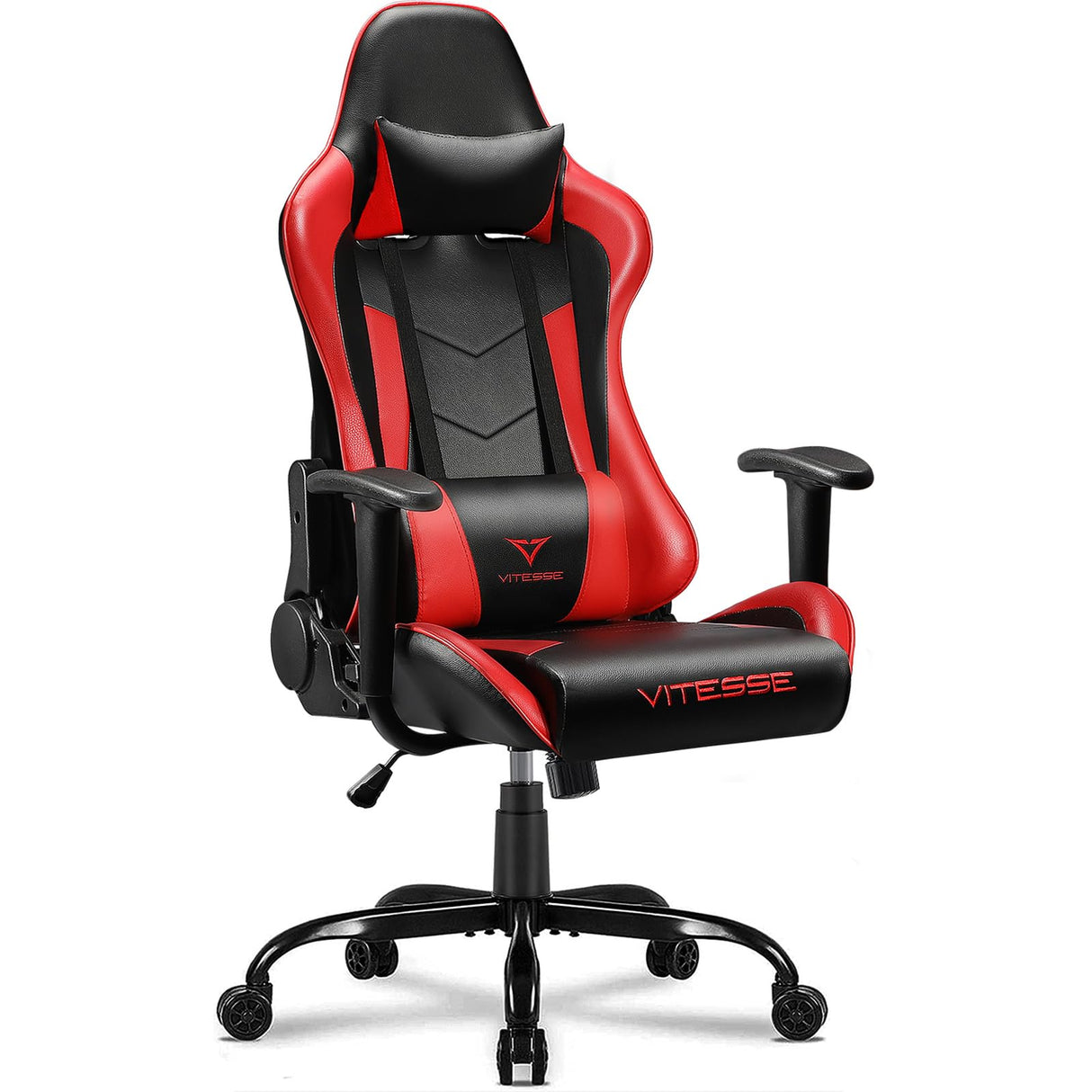 VITESSE Ergonomic Red Gaming Chair for Adults, 330 lbs PC Computer Chair, Racing Office Chair, Silla Gamer Height Adjustable Swivel Chair with Lumbar Support and Headrest… VITESSE