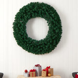 Nearly Natural 48in. Large Artificial Christmas Wreath with 714 Bendable Branches and 200 Warm White LED Lights Nearly Natural