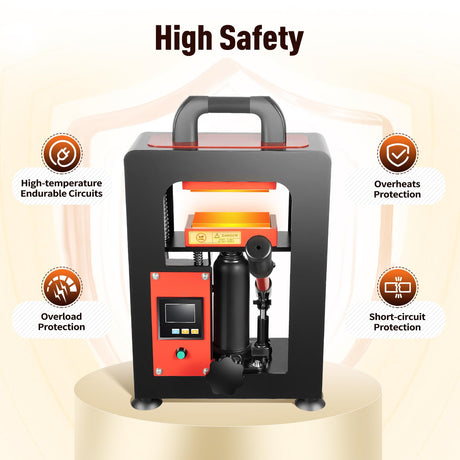 Dodoam 5 Ton Hydraulic Heat Press Machine,110V 900W Dual Plates Heating Presser 2.4 * 4.7 Inch Heat Press Plates Digital Display,with Digital Timer,for PU Pressing Oil Printing Textiles Dodoam