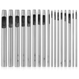 17 PCS Leather Hole Punch, 0.5-7mm Hollow Punch Set Metal Round Leather Punches, Belt Hole Puncher for Belts, Watch Band, Paper, Plastic Aeaocvo