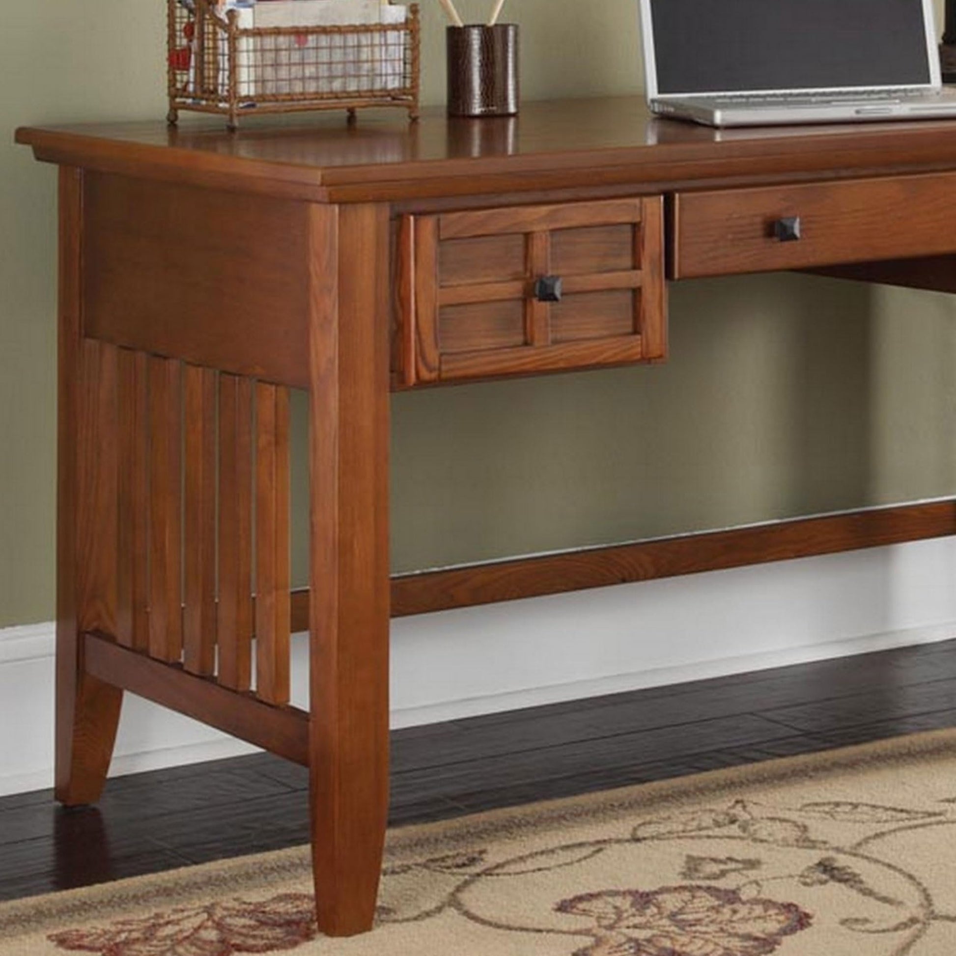 Arts & Crafts Cottage Oak Executive Desk by Home Styles - WoodArtSupply