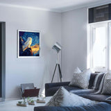 ARNLRDYA White Feather Owl Paint by Number for Adults, Snowy Owls Paint by Numbers Kits, Starry Sky Funny Acrylic Painting for Gift Home Decor(16×20inches, No Frame) ARNLRDYA