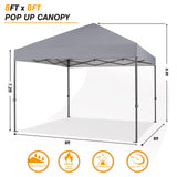 COOSHADE Easy Pop Up Tent 8x8Ft(Grey) COOSHADE