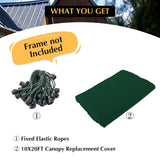GOTRUTH 10x20 Canopy Replacement Cover, Carport Replacement Canopy Top Cover for 10' x 20' Frame, 800D Heavy Duty Waterproof & UV Protected Car Canopy with Ball Bungees (Frame is not Included) (Green) GOTRUTH