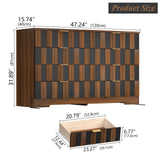 8 Drawer Dresser for Bedroom, Modern Double Dresser, 48" Wide Chest of Drawers with Anti-Tipping & Metal Handles, Mid Century Wooden Storage TV Stand, Closet Dresser for Living Room, Entryway, Walnut Loomie