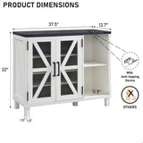 JXQTLINGMU Shoe Storage Cabinet, 38" Wide Farmhouse Shoe Cabinet with Mesh Doors and Adjustable Shelves, Rustic Wooden Shoe Organizer, Modern Large Shoe Cabinet Storage for Entryway, Off White JXQTLINGMU