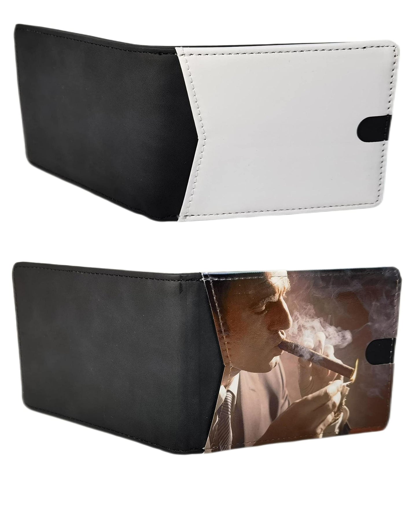 2 Pieces Sublimation Wallet Blank Leather Men's Money Clip Front Pocket slim Bi-fold DIY Craft (Black)