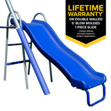 Sportspower 'Swing and Play' Galvanized Metal Swing Set(6 Year Warranty): 2 Swings+Standing, 2 Kid Roman Glider+Saucer, 5' Wavy Slide, EXCEEDS ASTM Safety Standards*4pc Anchor Kit* Sportspower