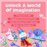 Mumaloo Unicorn Craft Box - 10 Fun Arts and Crafts for Kids Ages 4-8, No Mess, Educational, Mermaid Art Projects, Toddler Crafts & Activities Kit with Supplies, Gift for Girls 3 4 5 6 7 8 Years Old Mumaloo