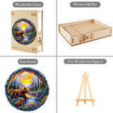 KAAYEE Wooden Puzzles for Adults 290 Pieces Visual 3D Bear Family Wooden Jigsaw Puzzles for Adults Animal Wood Puzzle Gifts for Mother's Day Mom Adult Kids Bear Puzzle(13.4 * 13.4in) KAAYEE