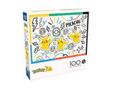 Buffalo Games - Pokemon -: Doodle Pikachu - 100 Piece Jigsaw Puzzle for Families -Challenging Puzzle Perfect for Game Nights - Finished Size is 15.00 x 11.00 Buffalo Games