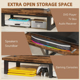 YAOHUOO 45" Large TV Riser for 32-60 inch TV, TV Riser Stand Shelf with Steel Legs,Tabletop TV Stand Riser for Home Office,Rustic Brown YAOHUOO