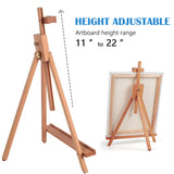 Falling in Art Beechwood 25" Tabletop Easel Display Stand for Painting - Holding Canvas Up to 22 1/2 Inches High, A-Frame Artist Tripod with Rubber Feet, Portable Photo and Sign Holder Falling in Art