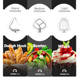 Kitchen in the box Stand Mixer, 6.5QT 660W Electric Kitchen Mixer, 6-Speed Tilt-Head Food Mixer with Dough Hook, Wire Whip, Beater, Dishwasher Safe (Black) Kitchen in the box