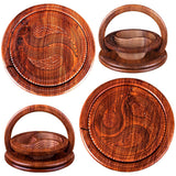 Handmade Wood Carving Fruit Plate -Wooden Fruit Basket, Creative Foldable Fruit Basket, Divided Snack Serving Tray, Collapsible Bread Nuts Baskets, Wooden Container for Candy, Fruit, Nuts Generic
