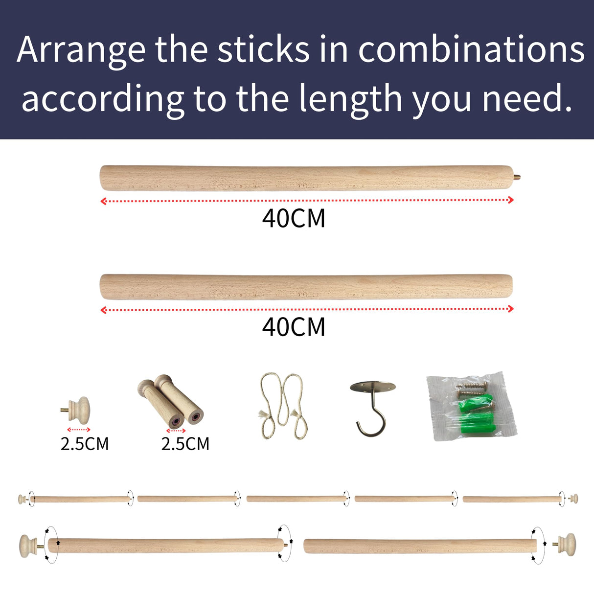 Beyeutao Wood Bed Canopy Frame 63 inches Bed Curtains Frame Solid Wooden Bed Poles Hanging Bed Poles Canopy Bed Frame Play Tent Frame Suitable for All Beds. Beyeutao