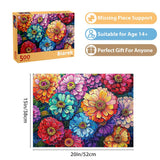 500 Piece Puzzle for Adults Puzzle Flowers, Recycled Cardboar Jigsaw Puzzles 500 Pieces Children Elderly, Family Activity Game Great Gift for Mom Dad Friend Difficult Puzzles Size 20.5 x 15 inches Biarek