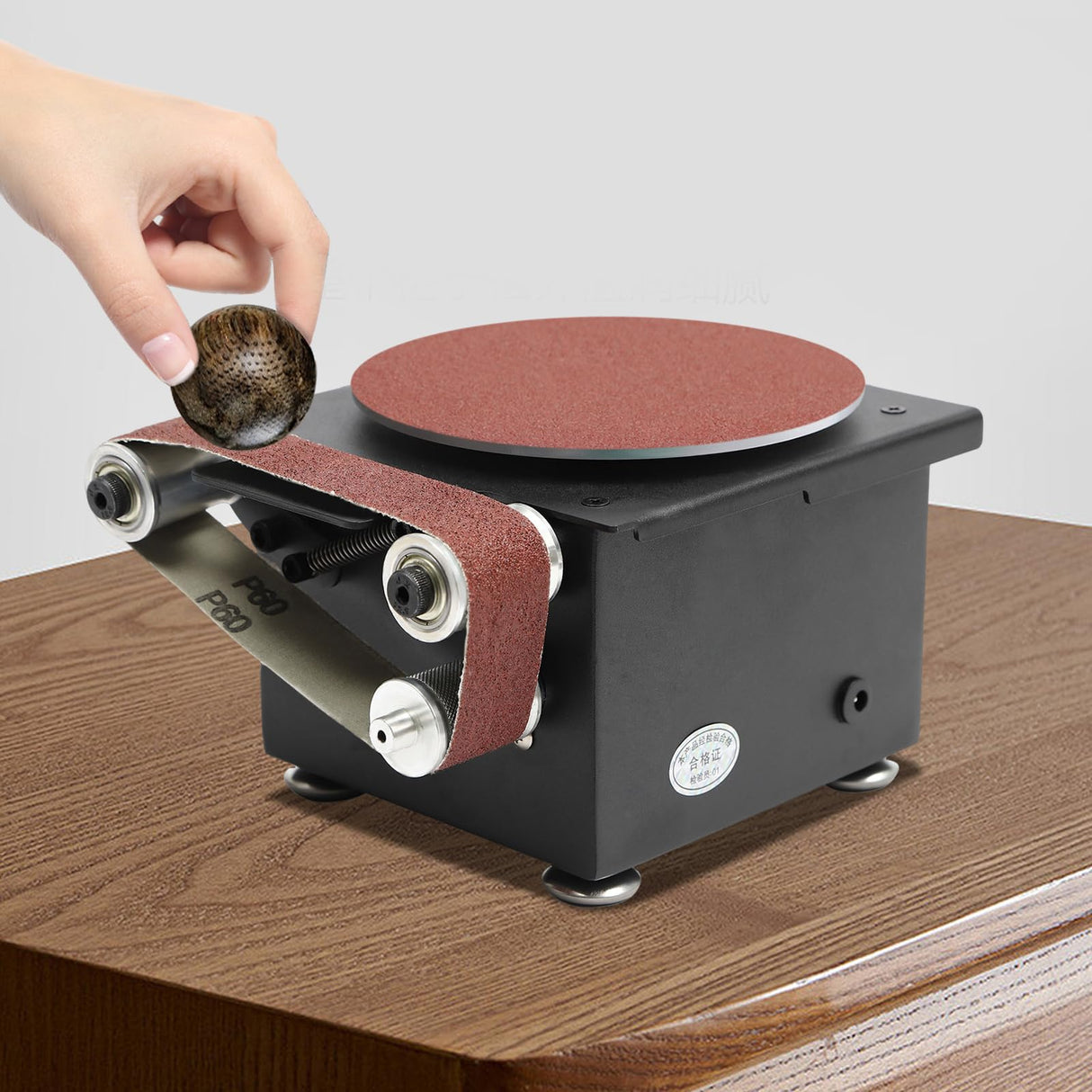 Mini Belt Disc Sander, 100W 8500RPM Bench Grinder Small Spindle Sander Machine for Wood Metal Stone Diy Grinding XUFOPLY