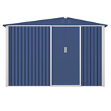 Metal Outdoor Storage Shed 10FT x 6FT with Firewood Storage, Steel Utility Tool Shed Storage House with Sliding Door, Metal Sheds Outdoor Storage for Backyard Garden Patio Lawn, Blue SUXXAN