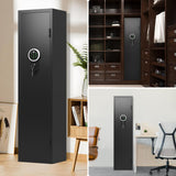 RIFLEWELL 5-6 Rifle Gun Safe, Digital Large Long Gun Safe for Home Rifle and Shotguns, Quick Access Gun Cabinets with LED Light, Rifle Safe with Adjustable Gun Rack and Removable Shelf Riflewell