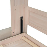 Queen Murphy Bed with Couch and LED Lighting,Solid Wood Folding Murphy Wall Bed Cabinet with Sofa MERITLINE