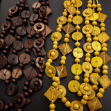 Happyyami 3- Layered Statement Necklace Womens Bohemia Choker Necklaces Multicolor Fashion Wood Bead Necklace Happyyami