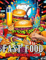 Fast Food Coloring Book: Hamburgers, Fries, Milkshakes, and Other Tasty Treats (Fast Food Coloring Books) WoodArtSupply