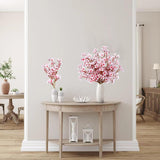 Sggvecsy Artificial Cherry Blossom Flowers 4 Pcs Faux Cherry Blossom Stems Faux Silk Cherry Blossom Branches 15.7’’ Fake Peach Flowers for Vase Arrangements Home Wedding Table Decor (Pink) Sggvecsy