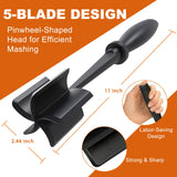 Meat Chopper, Heat Resistant Meat Masher for Ground Beef, Hamburger Meat, 5 Curve Blade Hamburger Chopper, Ground Meat Smasher Ground Beef Chopper, Mix and Chop Kitchen Tool & Meat Browning Utensil GUMBALL