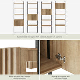 mopio Norwin Ladder Book Shelf, Wall-Mount Storage Rack, Wall Bookshelf, Farmhouse Industrial Bookcase, Narrow Slim Organizer, Steel Frame Display Shelves, Living Room, Bedroom (3-Tier Cabinet Double) mopio