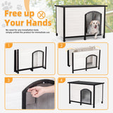 Petsfit 45.3" Large Dog House, Folding Dog House Outdoor, Unfold to Use, No Tools Required Assembly, Weatherproof Outside Dog House with Door Flap (Large, White) Petsfit