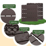 Dyna-Living 60 sq. ft Plastic Interlocking Deck Tiles, 60 Pack, 12"x12" Indoor Outdoor Waterproof Patio Floor Decking Tiles for Balcony, Backyard, Garden & Poolside, All Weather Use, Dark Brown Dyna-Living