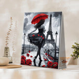 JOOZ Paint by Numbers Kit for Adults Eiffel Tower Paint by Numbers Kit with Frame DIY Girl Paint by Number with Easel Flowers Paint by Number Kits on Canvas for Gift Home Wall Decor 7.87x11.81 Inch JOOZ