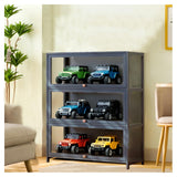 NENAGGE Curio Display Cabinet with Acrylic Doors for Collectibles Small Curio Cabinet 4 Tier 3 Tier Figures Display Case Toys Display Shelves Vitrina Storage Cabinet,Gray,3 Tier_Flip Up Door NENAGGE