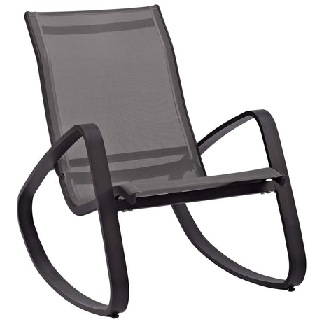 Modway Traveler Outdoor Patio Aluminum Mesh Rocking Sling Gliders, Two Lounge Chairs, Black Modway
