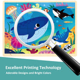 MoinKidz 24 Piece Puzzles for Kids Ages 3-5, Unique Shape Jigsaw Pieces Ocean Animal, Wooden Jigsaw Puzzle for 3 4 5 Year Old, Preschool Toddler Puzzle with Storage Tray MoinKidz